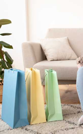 Person holding bags for cross-border ecommerce