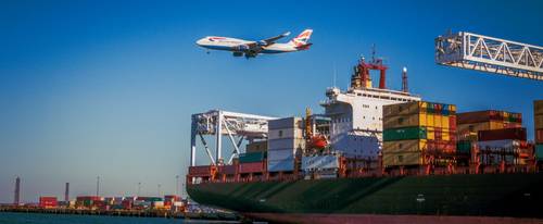 Airplane, cargo ship, and container for middle east shipping with Shipa