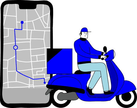 Application and scooter to represent Shipa Delivery's application